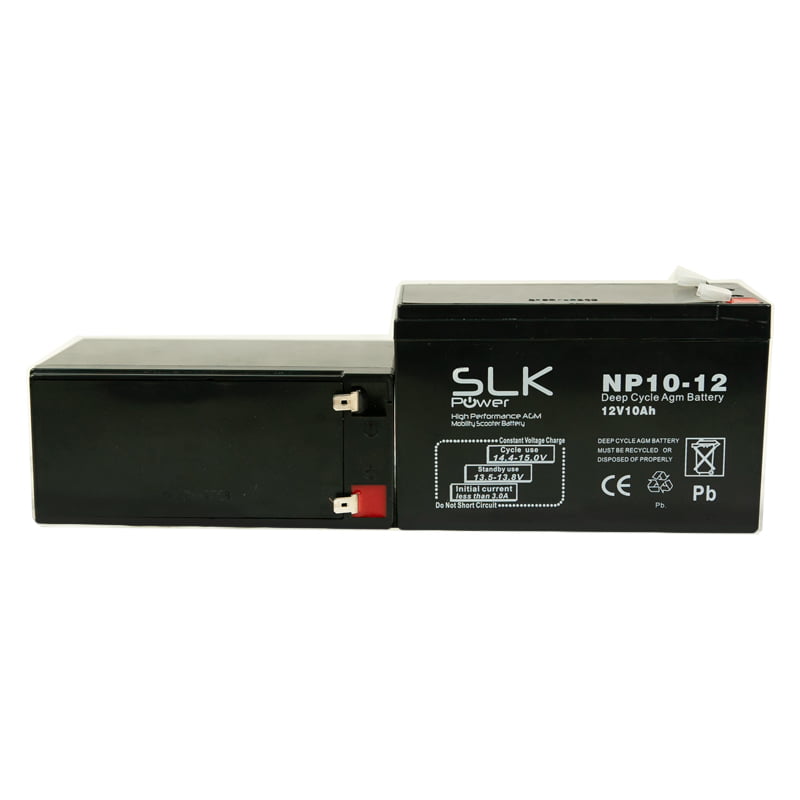 2 x 12v 10AH SLK AGM Mobility Scooter Batteries