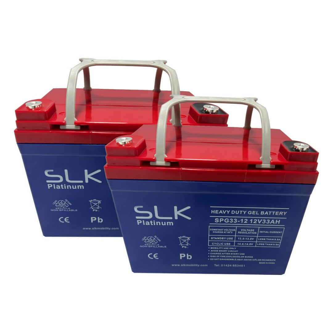 2 x 12v 33AH SLK Platinum GEL Mobility Scooter Batteries