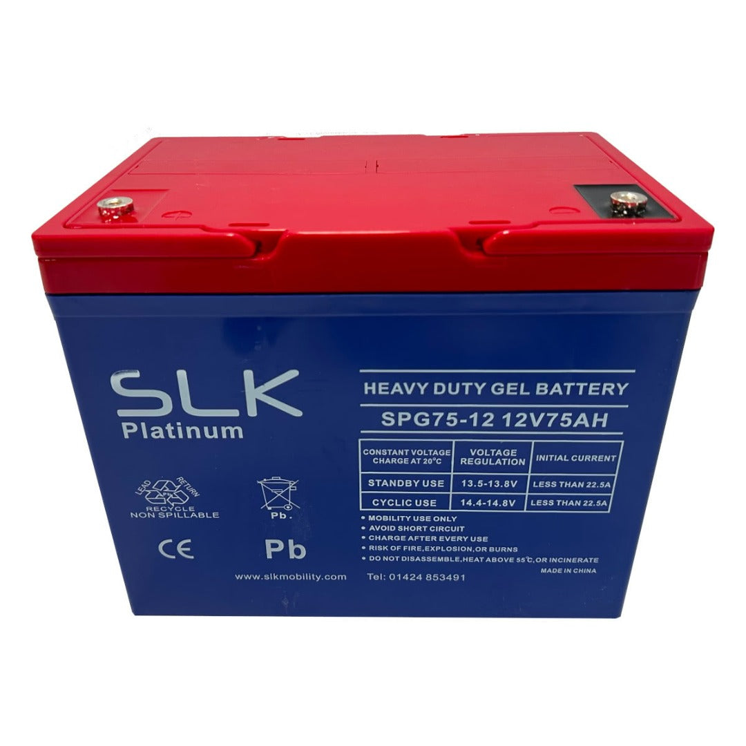 2 x 12v 75AH SLK Platinum GEL Mobility Scooter Batteries