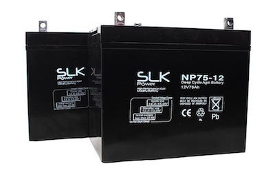 2x 12v 75Amp SLK Power Batteries